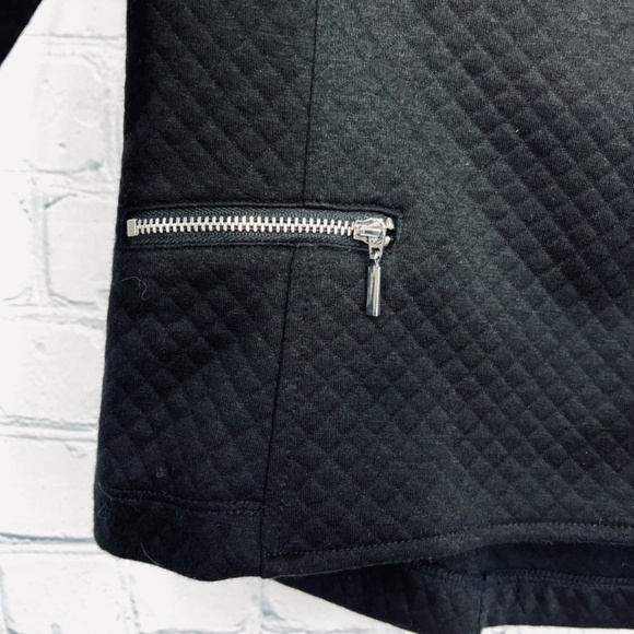 •NWT🤩 |•MOSSIMO•| Cute Black Moto Style Asymmetrical Zip Up Jacket Size Small - Picture 7 of 16